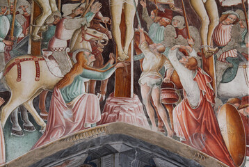 la Maddalena e San Giovanni (particolare della Crocifissione); affresco nell'Oratorio dei...