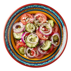 Fresh vegetable salad on a beautiful plate clipart