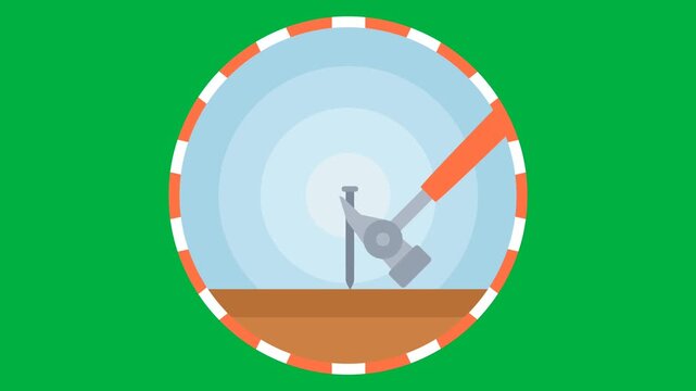 HAMMER ANIMATION MOTION GRAPHIC WITH CHORMA KEY 