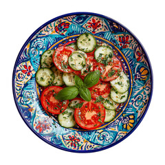 Salad with vegetables top view sticker