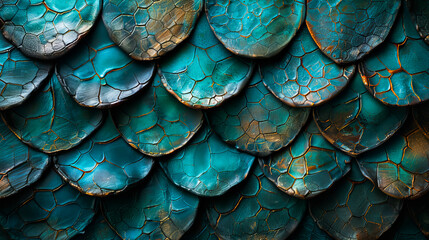 Obraz premium Abstract Dragon Design Detail. Alligator Leather Background. Old Crocodile