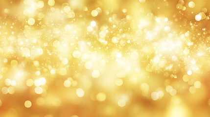 Obraz premium ゴールドの光粒とボケが広がる華やかな背景 