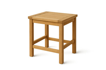 Fototapeta premium Sturdy wooden bar stool with light wood texture, isolated on transparent background.