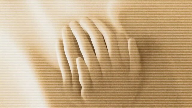 A close-up of two hands covering a face, conveying emotions like sadness or stress, with a soft and muted background.