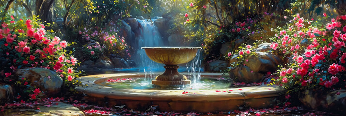 A Hidden Garden. Old Architecture in Bloom