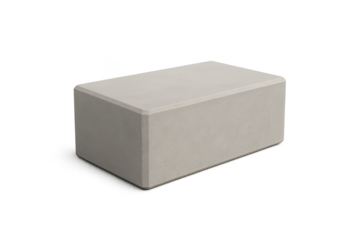 Concrete block isolated on transparent background, construction element, simple form