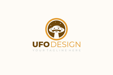 UFO logo flying high in the sky, alien vehicle logos