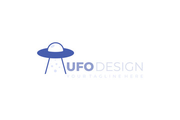 alien spacecraft logo with a simple appearance, blue color © MUHAMMADSARHAS
