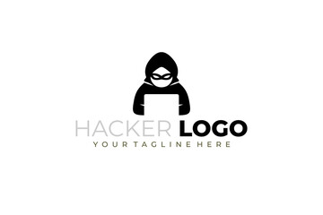 hacker and virus logo of a technology, smart people logos