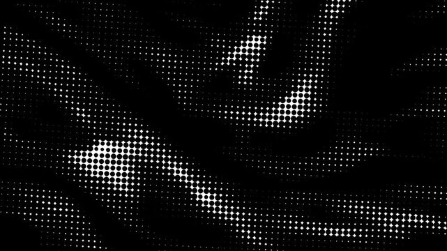 Abstract monochrome pattern with dotted texture and flowing shapes.