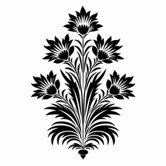 Elegant black and white floral design vector illustration for various uses