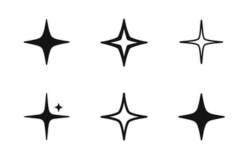 Obraz premium Glint Icon Variations. glint. Icon set. Set Logo of glint: twinkle star icon. harmonious logo variations of the same emblematic concept, each with different