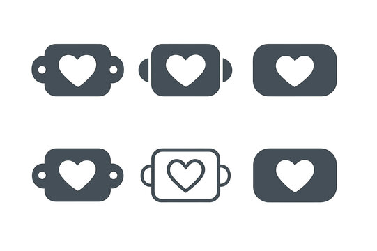 Wearable Health Icons. wearable health devices. Icon set. Set Logo of wearable health devices: biosensor patch. harmonious logo variations of the