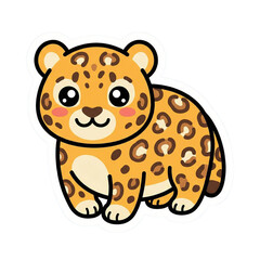 Cute Kawaii Safari Animal Vector Illustration Sticker