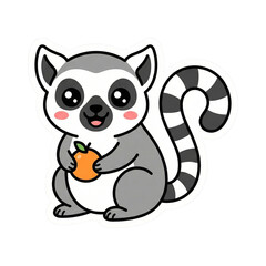 Cute Kawaii Safari Animal Vector Illustration Sticker