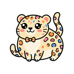 Cute Kawaii Safari Animal Vector Illustration Sticker