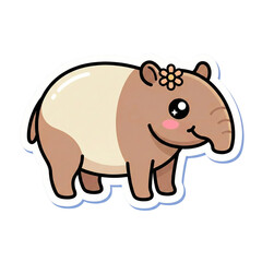 Cute Kawaii Safari Animal Vector Illustration Sticker