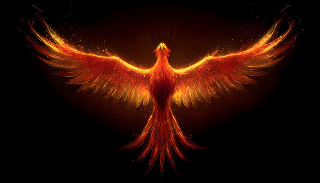 Fiery Phoenix digital art photostock