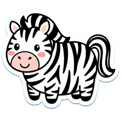 Cute Kawaii Safari Animal Vector Illustration Sticker