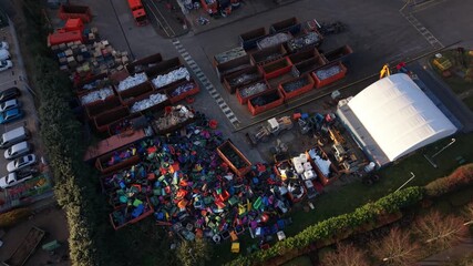 Aerial View Shows Recycling Center in The United Kingdom - Powered by Adobe