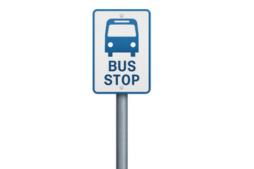 Bus stop sign indicating public transportation route