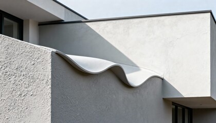 Medium shot showcasing the application of flexible polymer render on an exterior wall demonstrating seamless blending and adaptability to architectural curves.