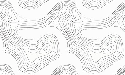 Seamless Abstract Topographic Map Pattern, Dotted Contour Lines and Organic Wood Grain Texture