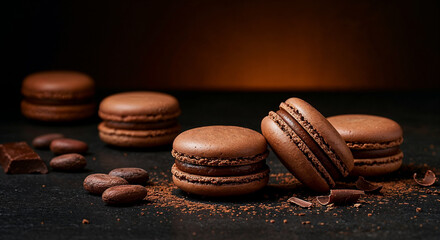 creamy chocolate ganache filling macarons