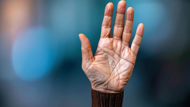 Palmistry's Open Invitation: A detailed capture of a palm, inviting contemplation of life's intricate journey.