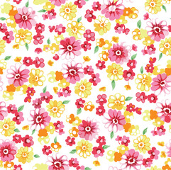 Colorful spring daisies floral pattern