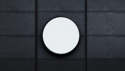 Blank Round Store Sign Mock Up. 3D Render 