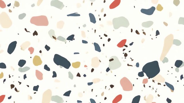 Terrazzo Pattern : a modern and stylish pattern features an array of colorful chips and specks on a neutral base, This creates a unique aesthetic suitable for various design applications. 