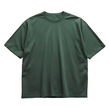 Elevate your brand with this comfortable, stylish, oversized solid green t-shirt mockup for apparel designs and product catalogs now