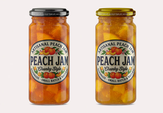 Peach Jam Jar Mockup