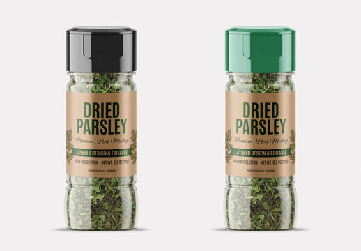 Dried Parsley Jar Mockup