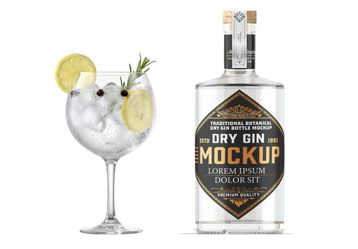 Dry Gin Bottle Mockup