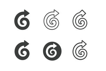 Organizational Change Icons. Managing organizational change and transformation. Icon set. Set Logo of managing organizational change and transformation: spiral