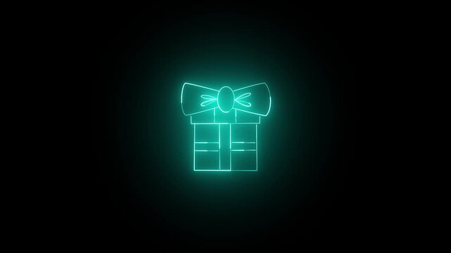 blue neon glowing christmas Icons set on black Background. New Year and Winter signs and symbols.  illustration