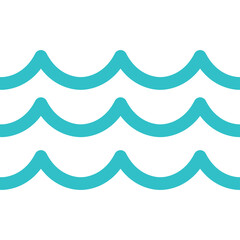 Stylized Turquoise Waves Pattern On Transparent Background Abstract Aqua Blue Ocean Ripples Simple Graphic Element
