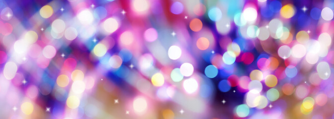 Christmas lights background, abstract background with bokeh, background with vibrant colorful blur lights and sparks	