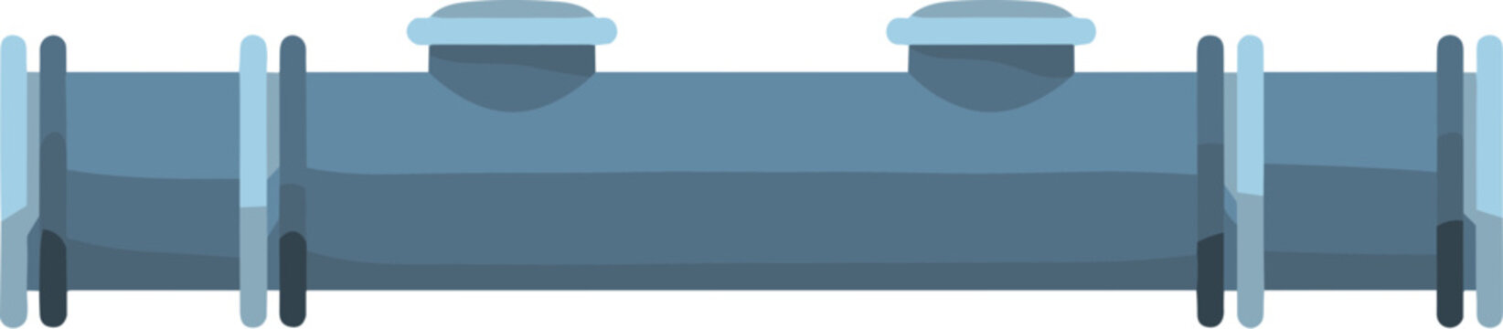 Vector icon of a straight industrial pipeline for water or gas.