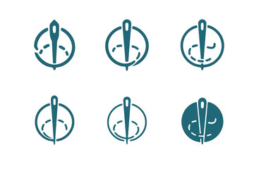Stitch Logo Collection. Stitch. Icon set. Set Logo of stitch: sewing path. harmonious logo variations of the same emblematic concept, each with different