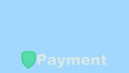 Secure Digital Payment Protection Concept 3d render.