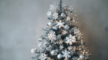 Modern white-and-gray Christmas tree