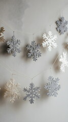 Minimal white-and-gray snowflake chain