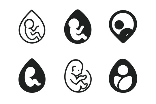 Birth Logo Variations. Birth. Icon set. Set Logo of Birth: minimal symbol of new beginnings. harmonious logo variations of the same emblematic concept, each