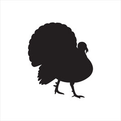 Turkey Silhouette on White Background Thanksgiving Season Symbol of Plenty and Gratitude Celebrating Harvest and Family Gatherings