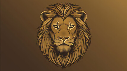 Obraz premium Lion animal wildlife mane portrait brown fierce wild nature predator