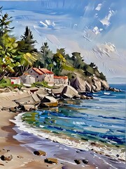  Seascape with houses