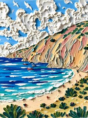 tropical island with palm trees